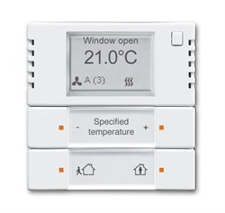 6128/28-84-500 Терморегулятор KNX с дисплеем и сенсором, 2/4-клавишный, альпийский белый - фото 137569