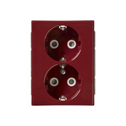 Розетка Double Shuko 16А 230В Impressivo, красная, RAL3011 - фото 137595