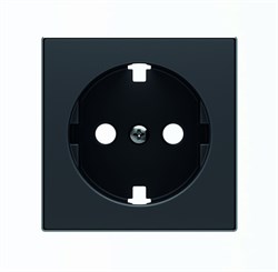 Накладка для розетки SCHUKO с плоской поверхностью, серия SKY, цвет чёрный барх. - фото 137686