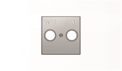 Накладка для TV-R-SAT розетки, серия SKY, цвет нержавеющая сталь - фото 137814