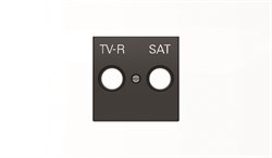 Накладка для TV-R-SAT розетки, серия SKY, цвет чёрный бархат - фото 137822
