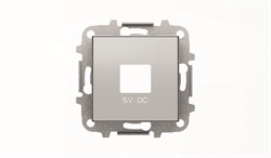 Накладка для механизмов зарядного устройства USB, арт.8185, серия SKY, цвет серебристый алюминий - фото 137839