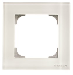 Рамка 1-постовая, серия SKY, цвет стекло белое - фото 137901