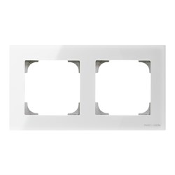 Рамка 2-постовая, серия SKY, цвет стекло белое - фото 137926