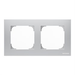 Рамка 2-постовая, серия SKY, цвет серебристый алюминий - фото 137934