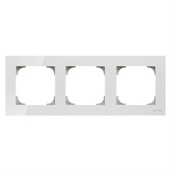 Рамка 3-постовая, серия SKY, цвет стекло белое - фото 137939