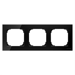 Рамка 3-постовая, серия SKY, цвет стекло чёрное - фото 137940