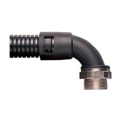 Фитинг AL54/M50/CS90/GR, 90° поворотный, полиамид 66/никел.латунь, серый, резьба M50, d54, 2 шт. в пачке - фото 140550
