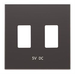 Накладка для механизма 2хUSB зарядного устройства, серия SKY, цвет чёрный бархат - фото 142072