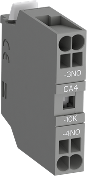 Блок контактный CA4-10K (1НО) фронтальный с втычными клеммами для контакторов AF09K-AF38K и реле NF22EK-NF40EK - фото 142293