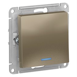 ATLASDESIGN 1-клавишный ВЫКЛЮЧАТЕЛЬ с подсветкой, сх.1а, 10АХ, механизм, ШАМПАНЬ - фото 147839