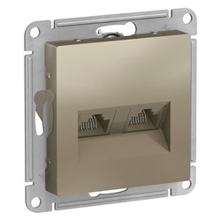 ATLASDESIGN РОЗЕТКА двойная компьютерная RJ45+RJ45, кат.5E, механизм, ШАМПАНЬ - фото 147870