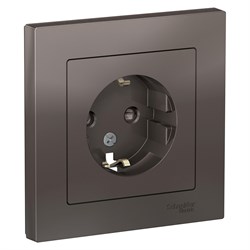 ATLASDESIGN РОЗЕТКА с заземлением со шторками, 16А, в сборе, МОККО - фото 147903