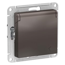 ATLASDESIGN РОЗЕТКА с заземл. со шторками с крышкой, 16А, IP20, механизм, МОККО - фото 147905