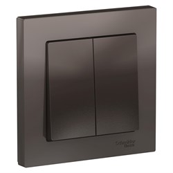 ATLASDESIGN 2-клавишный ВЫКЛЮЧАТЕЛЬ, сх.5, 10АХ, в сборе, МОККО - фото 147908