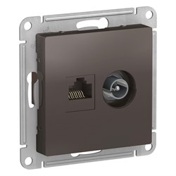 ATLASDESIGN РОЗЕТКА двойная ТВ + компьютерная RJ45, кат. 5Е, МОККО - фото 147921