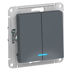 ATLASDESIGN 2-клавишный ВЫКЛЮЧАТЕЛЬ с подсветкой, сх.5а, 10АХ, механизм, ГРИФЕЛЬ - фото 147956