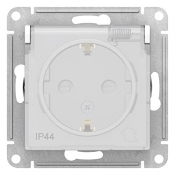 ATLASDESIGN AQUA РОЗЕТКА с заземл. со шторк с крышк., 16А, IP44, механизм, БЕЛЫЙ - фото 148199