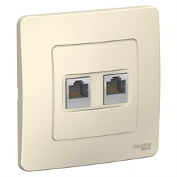 BLANCA С/У РОЗЕТКА двойная компьютерная RJ45, кат.5E, МОЛОЧНЫЙ - фото 148339