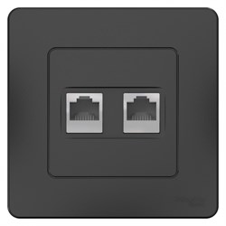 BLANCA С/У РОЗЕТКА двойная компьютерная RJ45, кат.5E, АНТРАЦИТ - фото 148347