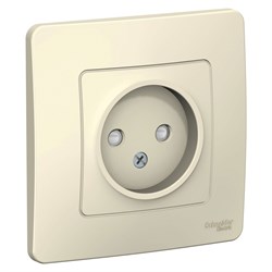 BLANCA С/У РОЗЕТКА без заземления со шторками, 16А, 250В, МОЛОЧНЫЙ - фото 148724