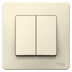 BLANCA С/У 2-клавишный ВЫКЛЮЧАТЕЛЬ (cх.5) 6А, 250В, МОЛОЧНЫЙ - фото 149047