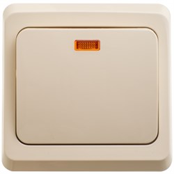 ЭТЮД C/У ВЫКЛЮЧАТЕЛЬ с самовозвратом c подсветкой 10 АХ, КРЕМОВЫЙ, Россия - фото 149536