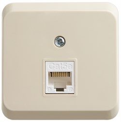 ЭТЮД О/У компьютерная РОЗЕТКА RJ45 кат.5е, КРЕМОВЫЙ, Россия - фото 149546