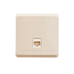 ЭТЮД С/У компьютерная РОЗЕТКА RJ45 кат.5е, КРЕМОВЫЙ, Россия - фото 149560