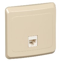 ЭТЮД С/У компьютерная РОЗЕТКА RJ45 кат.5е, КРЕМОВЫЙ, Россия - фото 149562