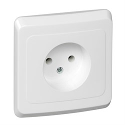 ЭТЮД С/У РОЗЕТКА без заземления без шторок 16А 250B, БЕЛЫЙ, Россия - фото 149799