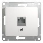 GLOSSA РОЗЕТКА компьютерная RJ45 кат.5E, механизм, БЕЛЫЙ - фото 150253