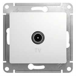GLOSSA TV РОЗЕТКА проходная 4DB, механизм, БЕЛЫЙ - фото 150276