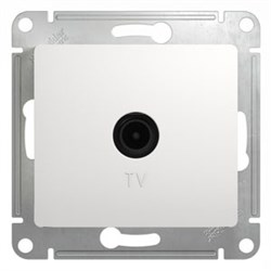 GLOSSA TV РОЗЕТКА проходная 4DB, механизм, БЕЛЫЙ - фото 150281