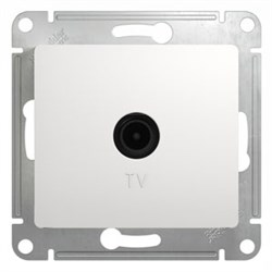 GLOSSA TV РОЗЕТКА проходная 4DB, механизм, БЕЛЫЙ - фото 150282