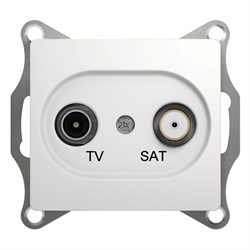 GLOSSA TV-SAT РОЗЕТКА проходная 4DB, механизм, БЕЛЫЙ - фото 150306