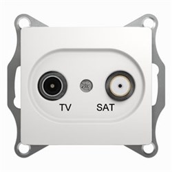 GLOSSA TV-SAT РОЗЕТКА проходная 4DB, механизм, БЕЛЫЙ - фото 150308