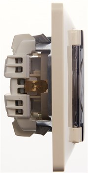 GLOSSA РОЗЕТКА с заземлением со шторками с крышкой, 16А, IP44, в сборе, БЕЖЕВЫЙ - фото 150476
