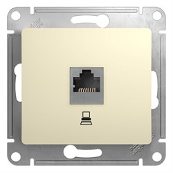 GLOSSA РОЗЕТКА компьютерная RJ45 кат.5E,БЕЖЕВЫЙ - фото 150558