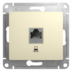 GLOSSA РОЗЕТКА компьютерная RJ45 кат.5E,БЕЖЕВЫЙ - фото 150559