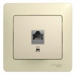 GLOSSA РОЗЕТКА компьютерная RJ45 кат.5E,БЕЖЕВЫЙ - фото 150563