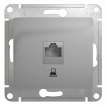 GLOSSA РОЗЕТКА компьютерная RJ45 кат.5E, механизм, АЛЮМИНИЙ - фото 150797