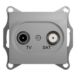 GLOSSA TV-SAT РОЗЕТКА проходная 4DB, механизм, АЛЮМИНИЙ - фото 150840