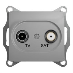 GLOSSA TV-SAT РОЗЕТКА проходная 4DB, механизм, АЛЮМИНИЙ - фото 150841