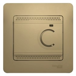 GLOSSA ТЕРМОСТАТ электрон.теплого пола с датчиком,от+5до+50°C,10A,в сборе, ТИТАН - фото 150953