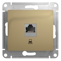 GLOSSA РОЗЕТКА компьютерная RJ45 кат.5E, механизм, ТИТАН - фото 151027
