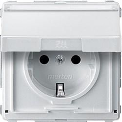 MERTEN Aquadesign МЕХ-М РОЗЕТКИ с крышкой со шт., полем д/надписи, ПОЛ.БЕЛЫЙ - фото 152371
