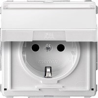 MERTEN Aquadesign МЕХ-М РОЗЕТКИ с крышкой со шт., полем д/надписи, ПОЛ.БЕЛЫЙ - фото 152375