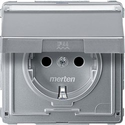 MERTEN Aquadesign МЕХ-М РОЗЕТКИ с крышкой пол.д/надписи, АЛЮМИНИЙ - фото 152378