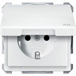 MERTEN Aquadesign МЕХ-М РОЗЕТКИ с крышкой, ПОЛ.БЕЛЫЙ - фото 152386